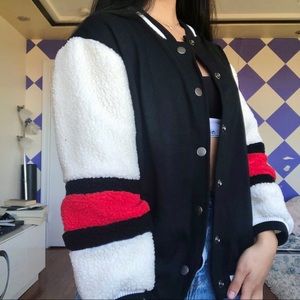 Zara Varsity Sherpa Jacket